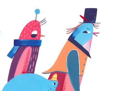 nucleus gallery/dr seuss show birds dr seuss gouache illustration nucleus painting