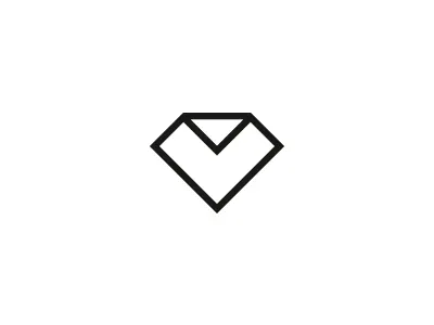 Diamond paper black and white diamond for fun logo mark paper simple