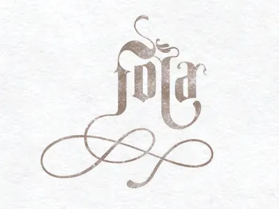 Fola brand calligraphy character logo texture