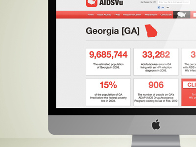 State Profile Page black georgia helvetica neue imac map nab bar navigation red ui united states user interface design