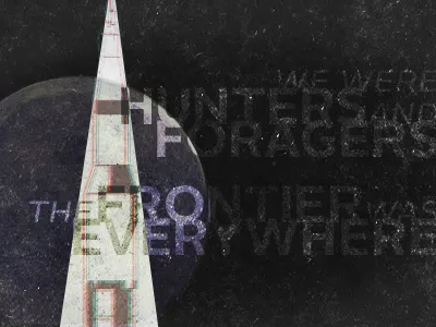 The Frontier apollo black space texture typography