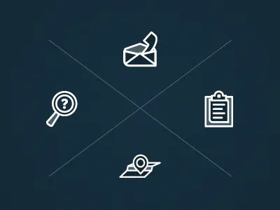 Four Icons authentic brandon mannheimer brandonmakes contact denver directions faq forms icon icons interface map marks rmcad ui ux