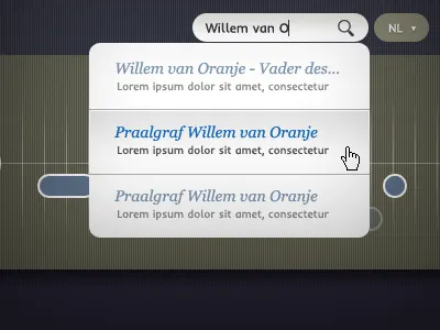 Livesearch active down drop live menu results search