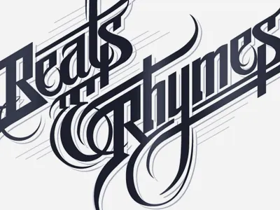 Beats & Rhymes album beats cover custom design emcee hand drawn hiphop kleen letters martin music rap rhymes schmetzer typography