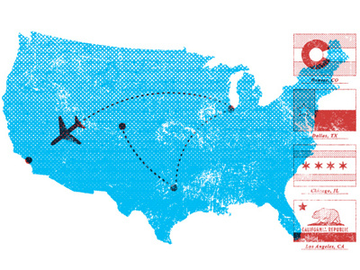 Split life living adam hanson airplane design distress flag flags flying icon illustration map texture usa