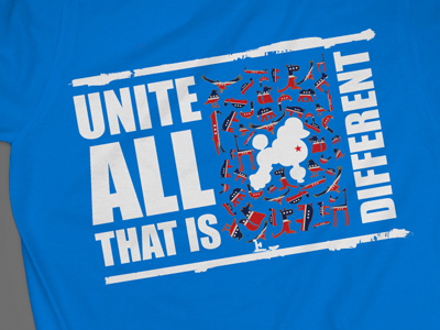 Unite all that is different american illustration political poodle t shirt