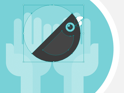 Hands off my nest! badge bird icon illustrator nest shapes