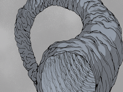 Peel generative illustration klein bottle