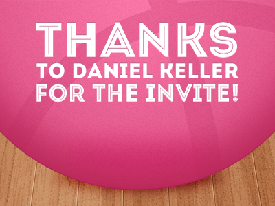 Dribbble thx ball dribbble first invite pink thank you thanks