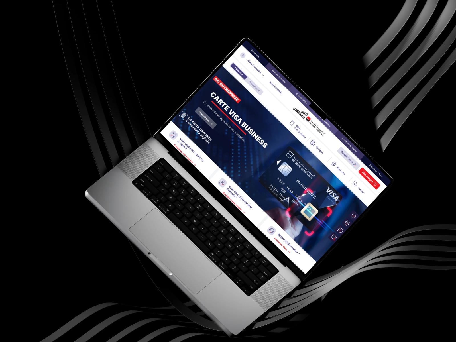 Banking Website UI/UX Redesign bank banking bankui card clean design landing landingpage mobile page societe general ui uiux ux website