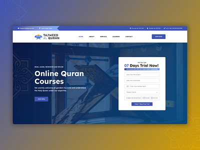 Tajweed Al Quran – Inspiring Online Quranic Education clean design figma design interactive design islamic education landing page landing page design learning platform minimal design online learning quran education ui design uiux user experience user interface ux design web design website design