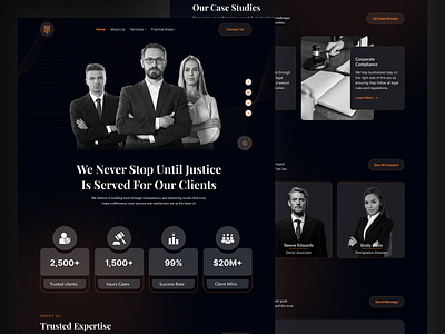 Law Firm Website Design cleandesign creativedesign dailyinspiration designtrends2025 dribbbleshots lawfirmwebsite modernui professionaldesign responsivedesign uiuxdesign uxcasestudy webdesign webdesignideas