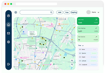 🌳 GreenTrack: Mapping Nature with Intuitive Design design prototyping ui ux webapp