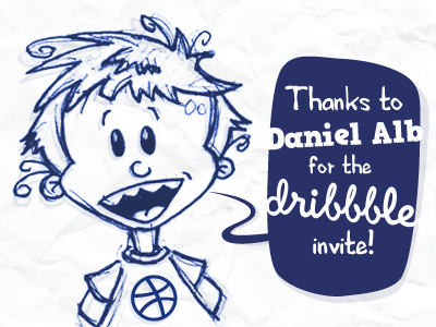 A sketch to say «thank you» ! draft dribbble first shot illustration kid sketch thanks