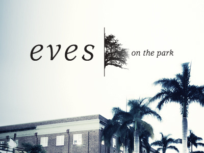 Eves on the Park black and white cafe italic logo mark restaurant