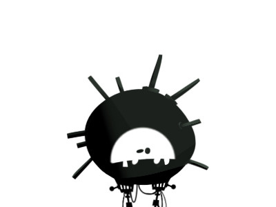 Up De Bombs black bomb character design robot silhouette white