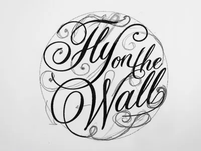 Fly on the Wall sketch calligraphy lettering logo sketch typography