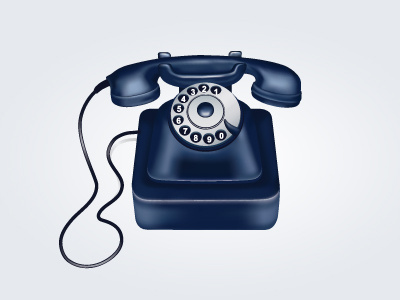 Telephone dark blue icon illustration old fashioned phone retro telephone vector