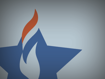 Star Flame america blue orange red star