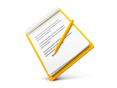 Note for Papayas icon illustration notepad object pencil photoshop