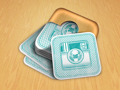 Instamatch Game Splash Screen card games icon instagram ios ipad iphone matching photos splash weird wood