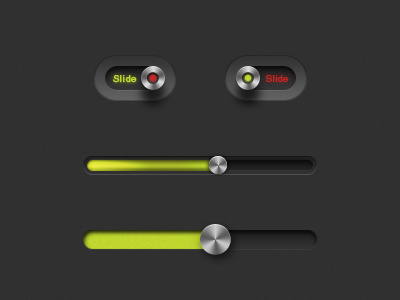 Sliders button clean dark ui metal slide slider button ui user interface web