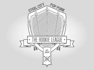 Steel City Pop Punk : The Rookie League arrow crest illustration illustrator music ribbon shield vector