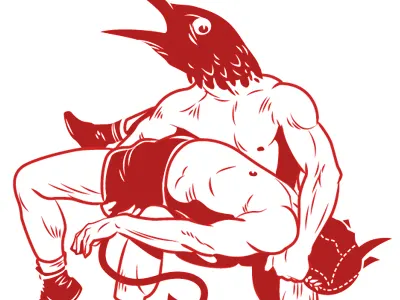 Wrasslin! austin design diablo grackle texas vector wrasslin