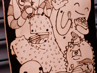 Recess Monster Skateboard illustration monsters recess skateboard