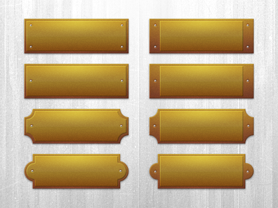 Plate Styles bronze button metal plate shapes