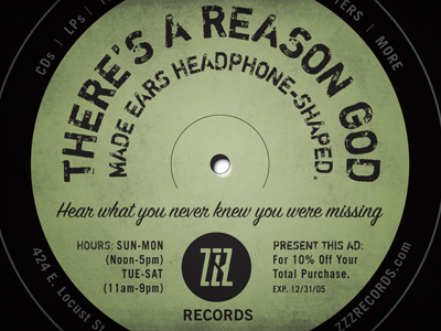ZZZ Records Ad ad art direction design logo music record vintage