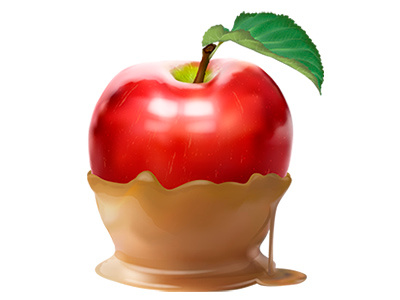 Apple Fudge Icon apple brown fruit fudge gooey green icon red sticky sweet