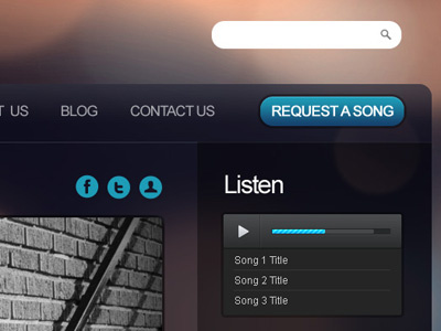 Day & Night Songs Artist Page concept dark layout dark web design site