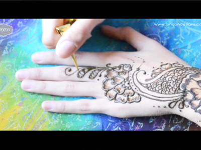 Henna Tattoo Tutorial culture eastern floral flowers henna henna design henna tutorial indian junoon designs mehndi mehndi design natural tattoo temporary tattoo traditional tutorial