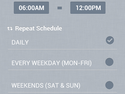 Scheduler android checkbox list mobile scheduler time