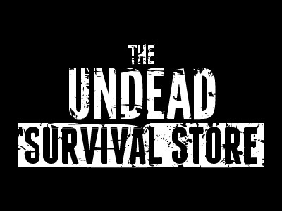 The Undead Survival Store Logo black dead grunge scratches store survival undead walking white zombies