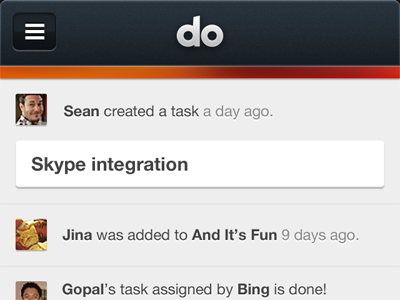 Do Header and its done app do do.com feed iphone iphone app