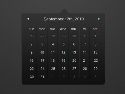 Dark Cal calendar dark date picker widget