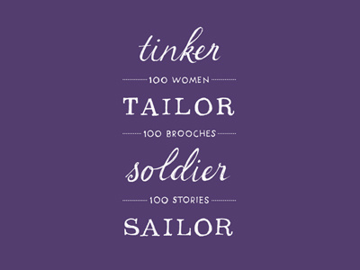 Tinker Tailor Soldier Sailor Identity design logo typography