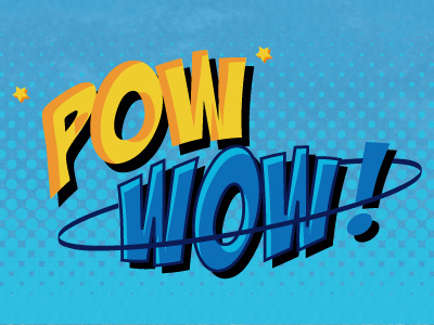 Pow Wow batman comic halftone pop art pow