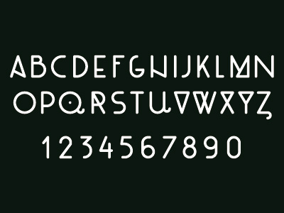Nysa alphabet black white font letters numbers typography
