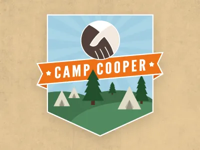 Camp Cooper camp camping design emblem logo outdoors summer
