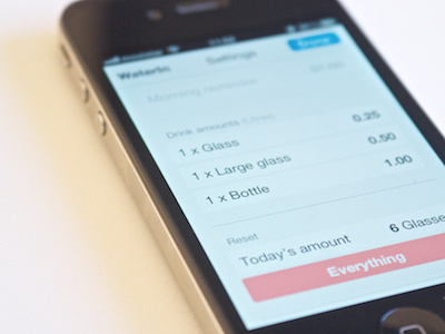 drinking water iPhone app app iphone ui