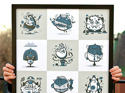 The Monsters 18x24 character monster monsters poster screen print silkscreen