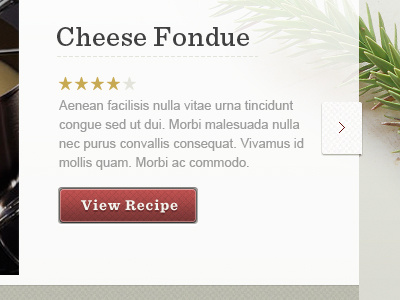 Recipe Feature design feature food rating recipe texture ui web