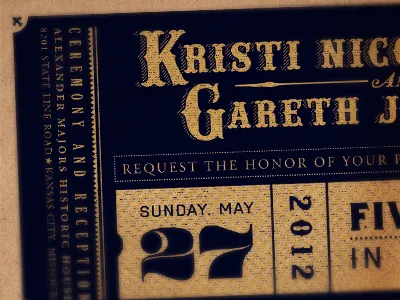 Wedding Invitation invitation ticket vintage western