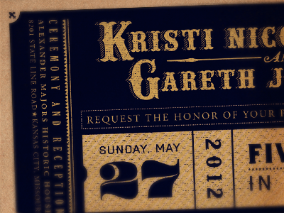 Wedding Invitation invitation ticket vintage western