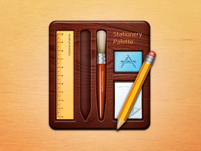 StationeryPalette icon brush case icon pencil ruler stationery