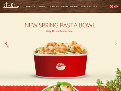 New Wood buttons food navigation red restaurant slide show ui website wood