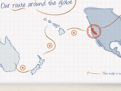 Map of our route (not to scale) icon illustration interface map website